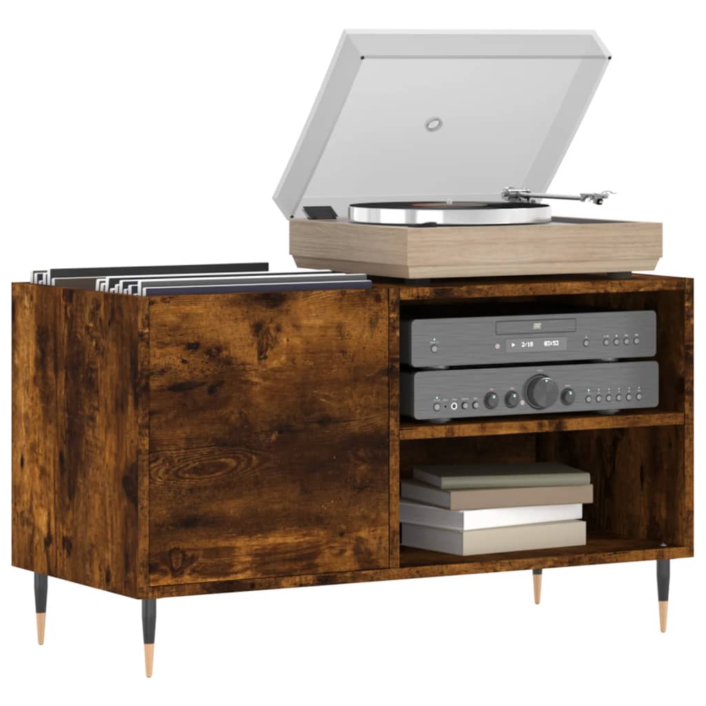 vidaXL Dulap pentru discuri stejar afumat 85x38x48 cm lemn prelucrat vidaXL Dulap pentru discuri stejar afumat 85x38x48 cm lemn prelucrat