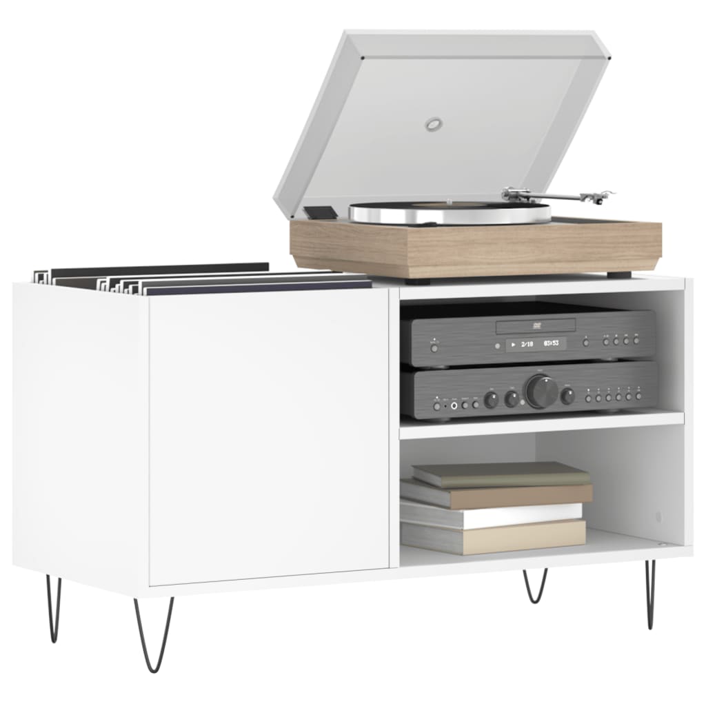 vidaXL Dulap de discuri, alb, 85x38x48 cm, lemn prelucrat