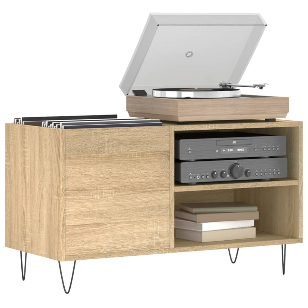 vidaXL Dulap pentru discuri stejar sonoma 85x38x48 cm lemn prelucrat