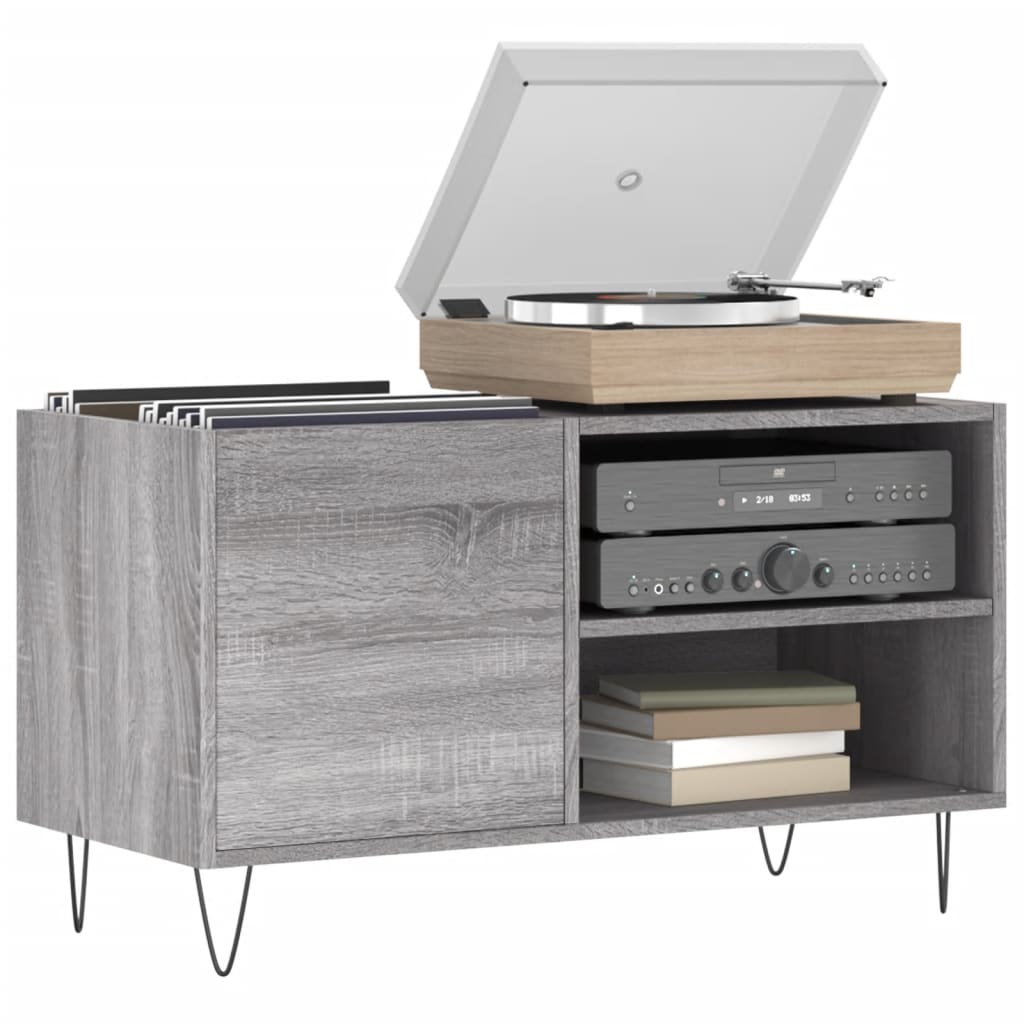 vidaXL Dulap pentru discuri gri sonoma 85x38x48 cm lemn prelucrat vidaXL Dulap pentru discuri gri sonoma 85x38x48 cm lemn prelucrat