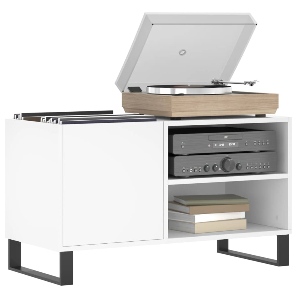 vidaXL Dulap de discuri, alb, 85x38x48 cm, lemn prelucrat