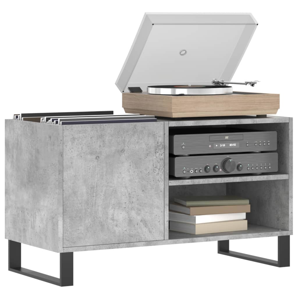 vidaXL Dulap de discuri, gri beton, 85x38x48 cm, lemn prelucrat
