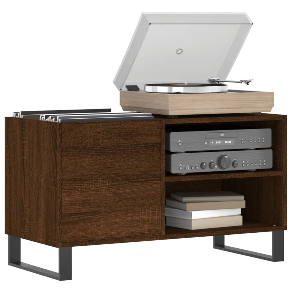 vidaXL Dulap pentru discuri stejar maro, 85x38x48 cm, lemn prelucrat