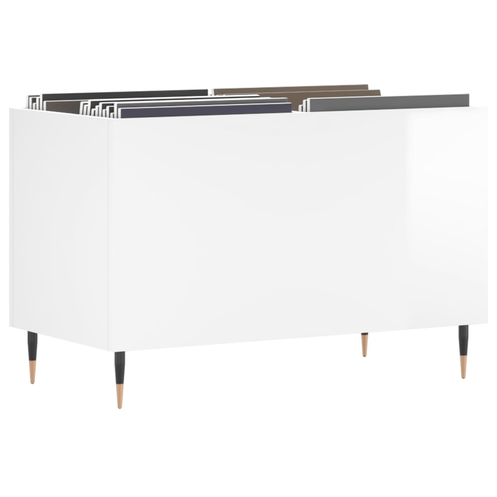 vidaXL Dulap pt discuri, alb extralucios 74,5x38x48 cm lemn prelucrat vidaXL Dulap pt discuri, alb extralucios 74,5x38x48 cm lemn prelucrat