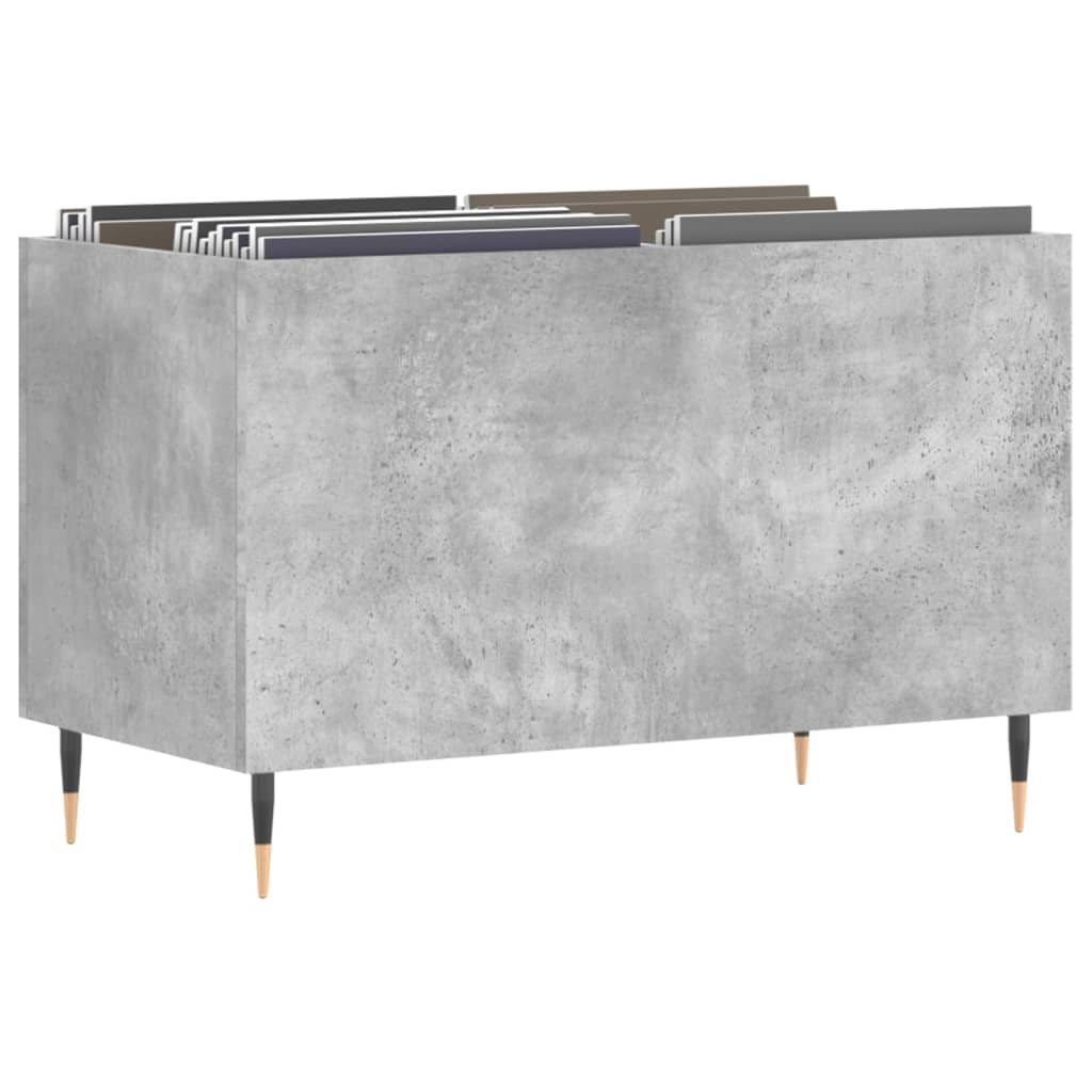 vidaXL Dulap pentru discuri, gri beton, 74,5x38x48 cm, lemn prelucrat