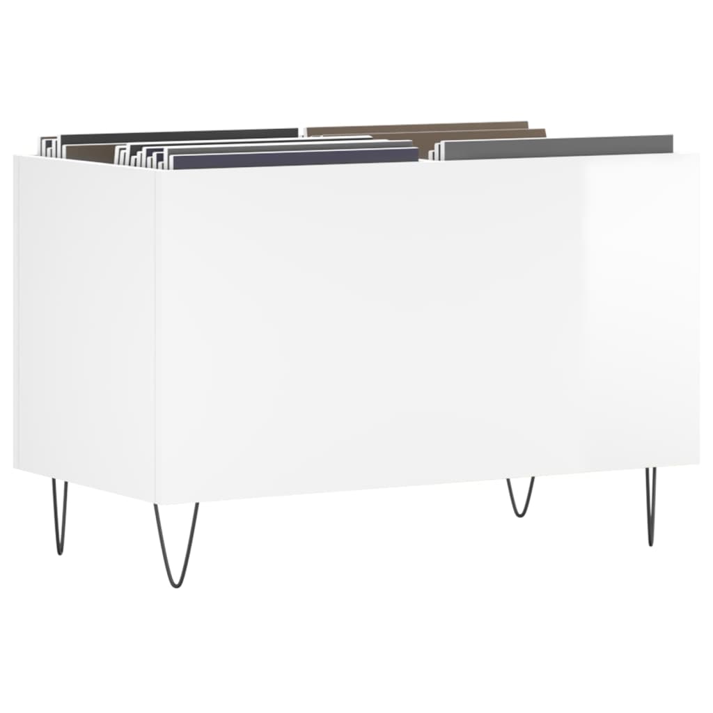 vidaXL Dulap pt discuri, alb extralucios 74,5x38x48 cm lemn prelucrat vidaXL Dulap pt discuri, alb extralucios 74,5x38x48 cm lemn prelucrat