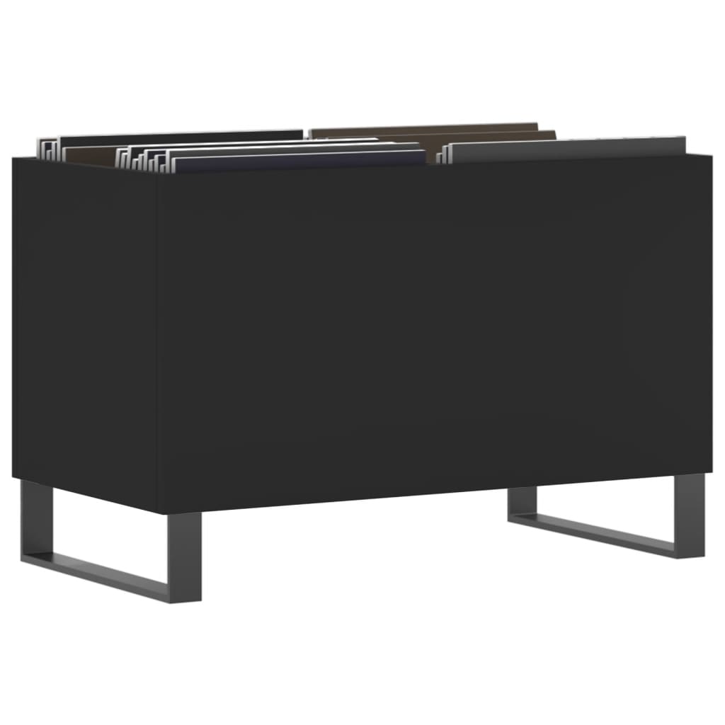 vidaXL Dulap pentru discuri, negru, 74,5x38x48 cm, lemn prelucrat