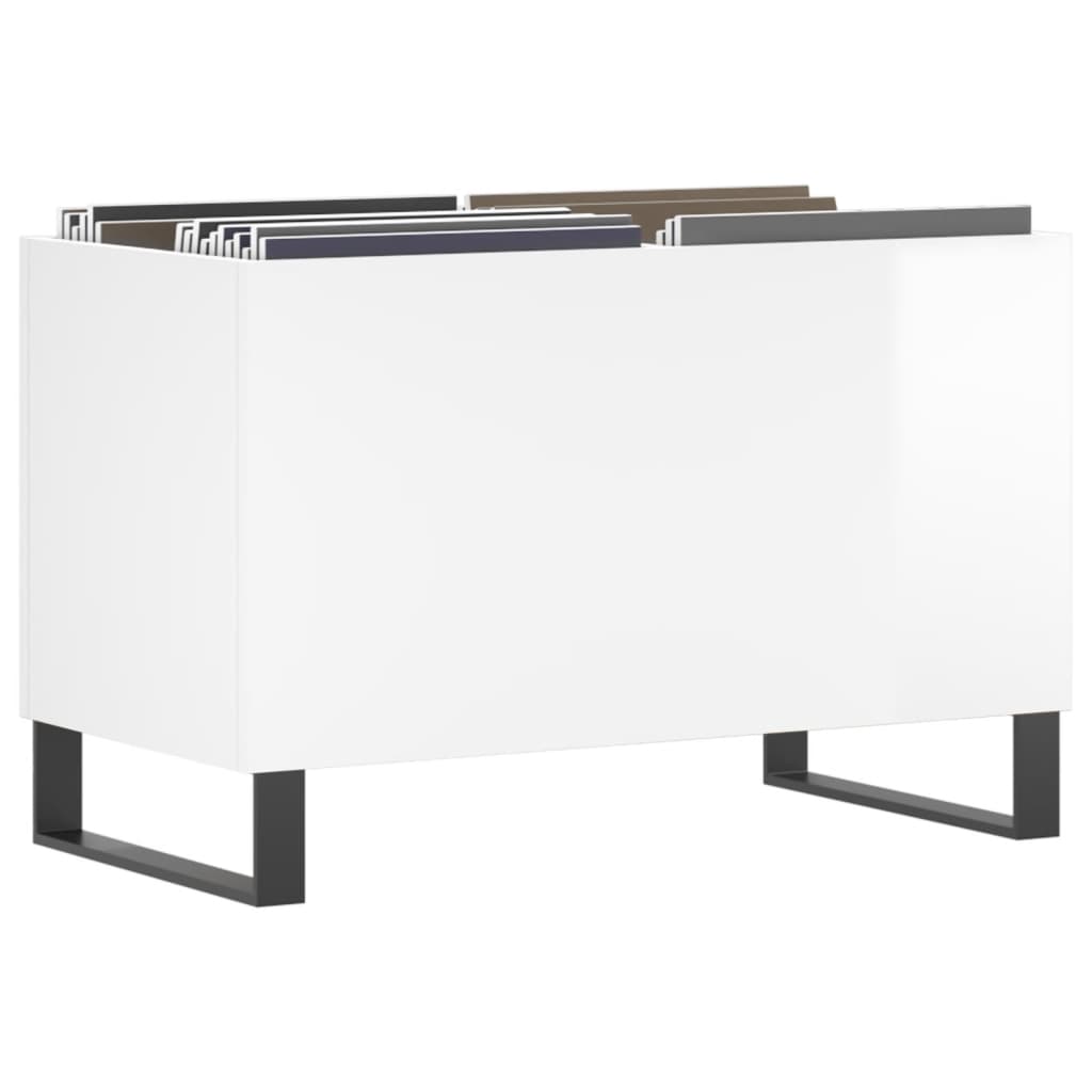 vidaXL Dulap pt discuri, alb extralucios 74,5x38x48 cm lemn prelucrat