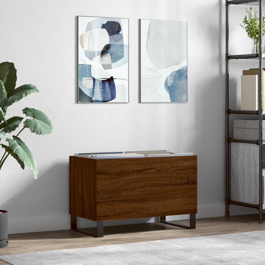 vidaXL Dulap pentru discuri stejar maro 74,5x38x48 cm lemn prelucrat vidaXL Dulap pentru discuri stejar maro 74,5x38x48 cm lemn prelucrat