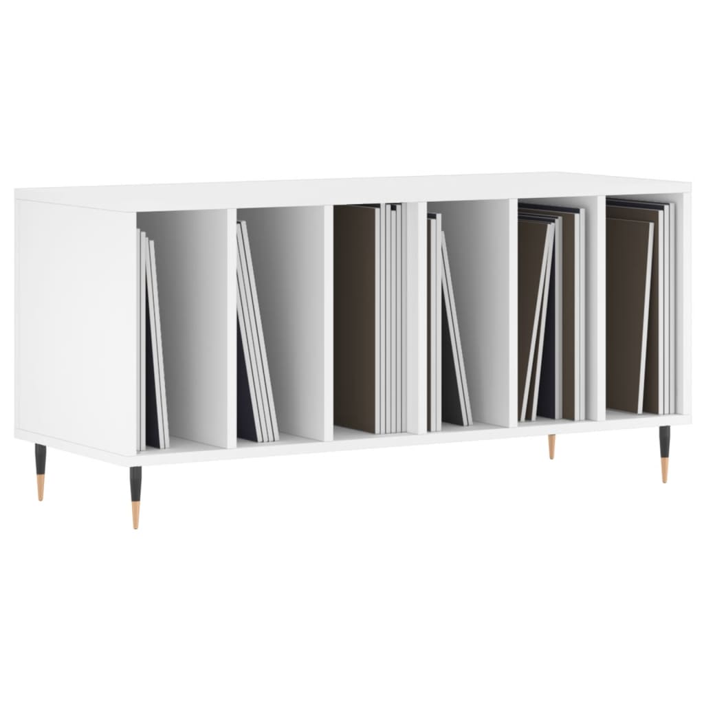 vidaXL Comodă discuri, alb, 100x38x48 cm, lemn prelucrat vidaXL Comodă discuri, alb, 100x38x48 cm, lemn prelucrat