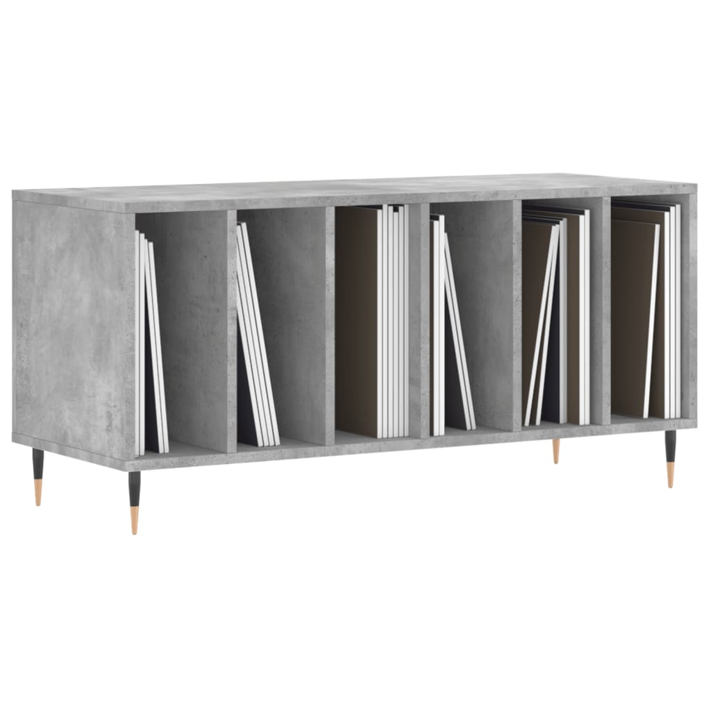 vidaXL Dulap pentru discuri gri beton, 100x38x48 cm, lemn prelucrat vidaXL Dulap pentru discuri gri beton, 100x38x48 cm, lemn prelucrat