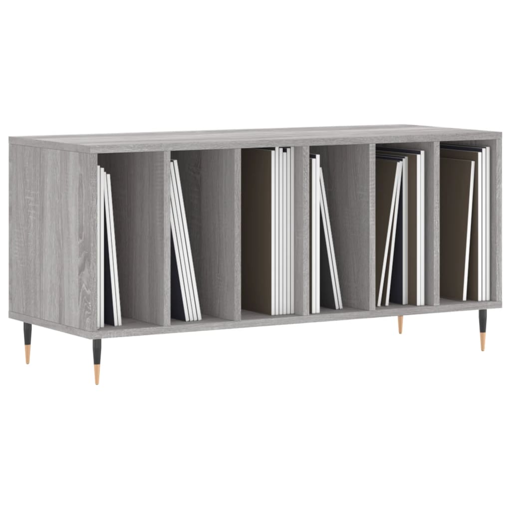 vidaXL Dulap pentru discuri gri sonoma, 100x38x48 cm, lemn prelucrat