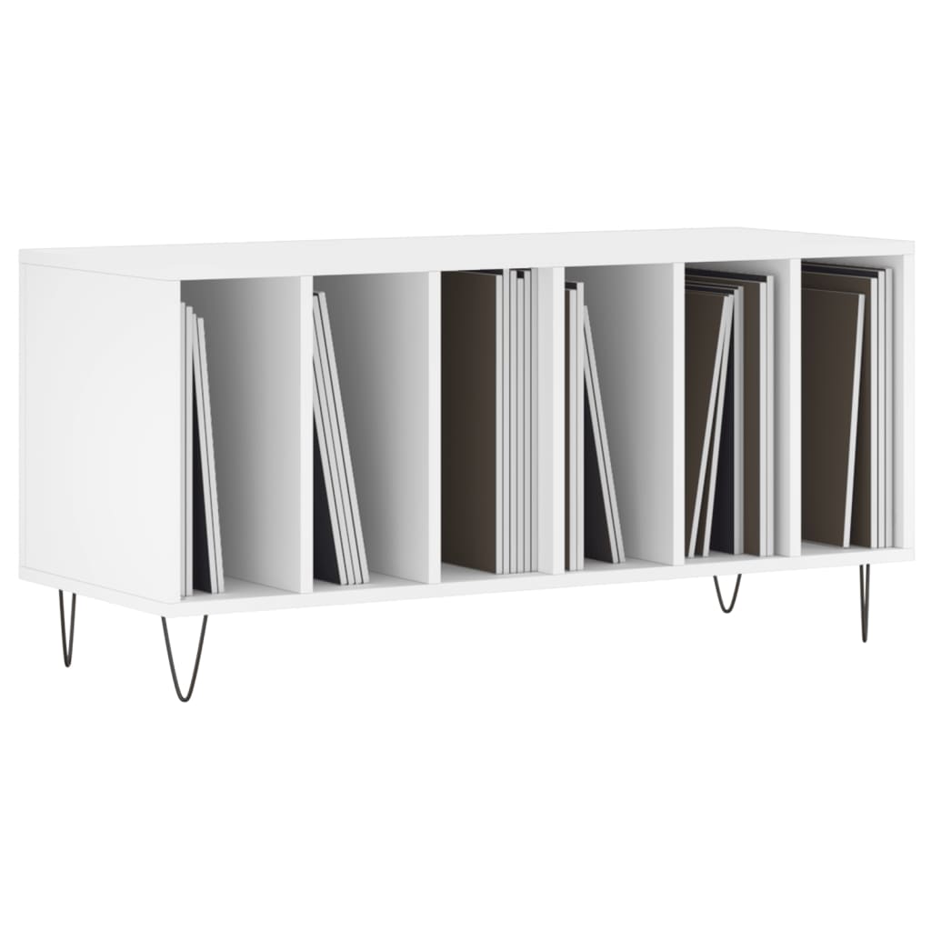 vidaXL Comodă discuri, alb, 100x38x48 cm, lemn prelucrat vidaXL Comodă discuri, alb, 100x38x48 cm, lemn prelucrat