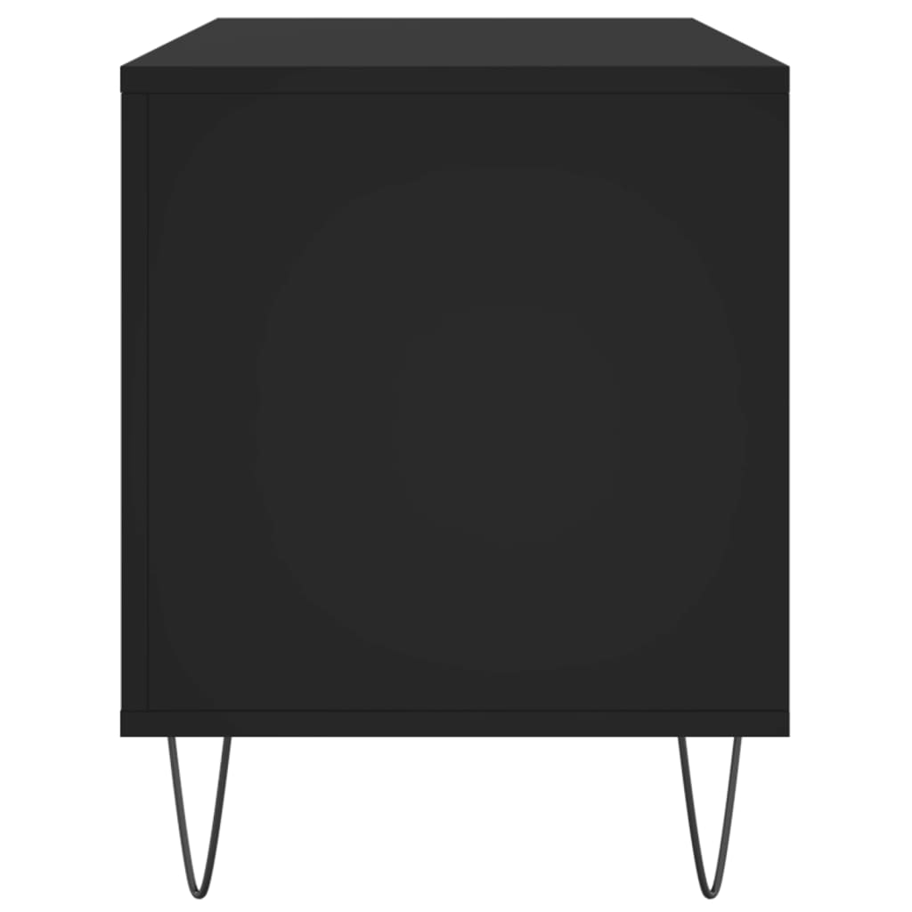 vidaXL Comodă discuri, negru, 100x38x48 cm, lemn prelucrat vidaXL Comodă discuri, negru, 100x38x48 cm, lemn prelucrat