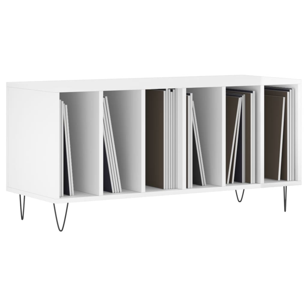 vidaXL Dulapuri pentru discuri alb lucios 100x38x48 cm, lemn prelucrat