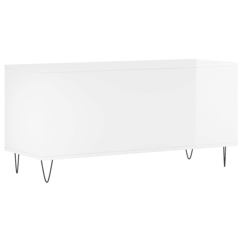 vidaXL Dulapuri pentru discuri alb lucios 100x38x48 cm, lemn prelucrat