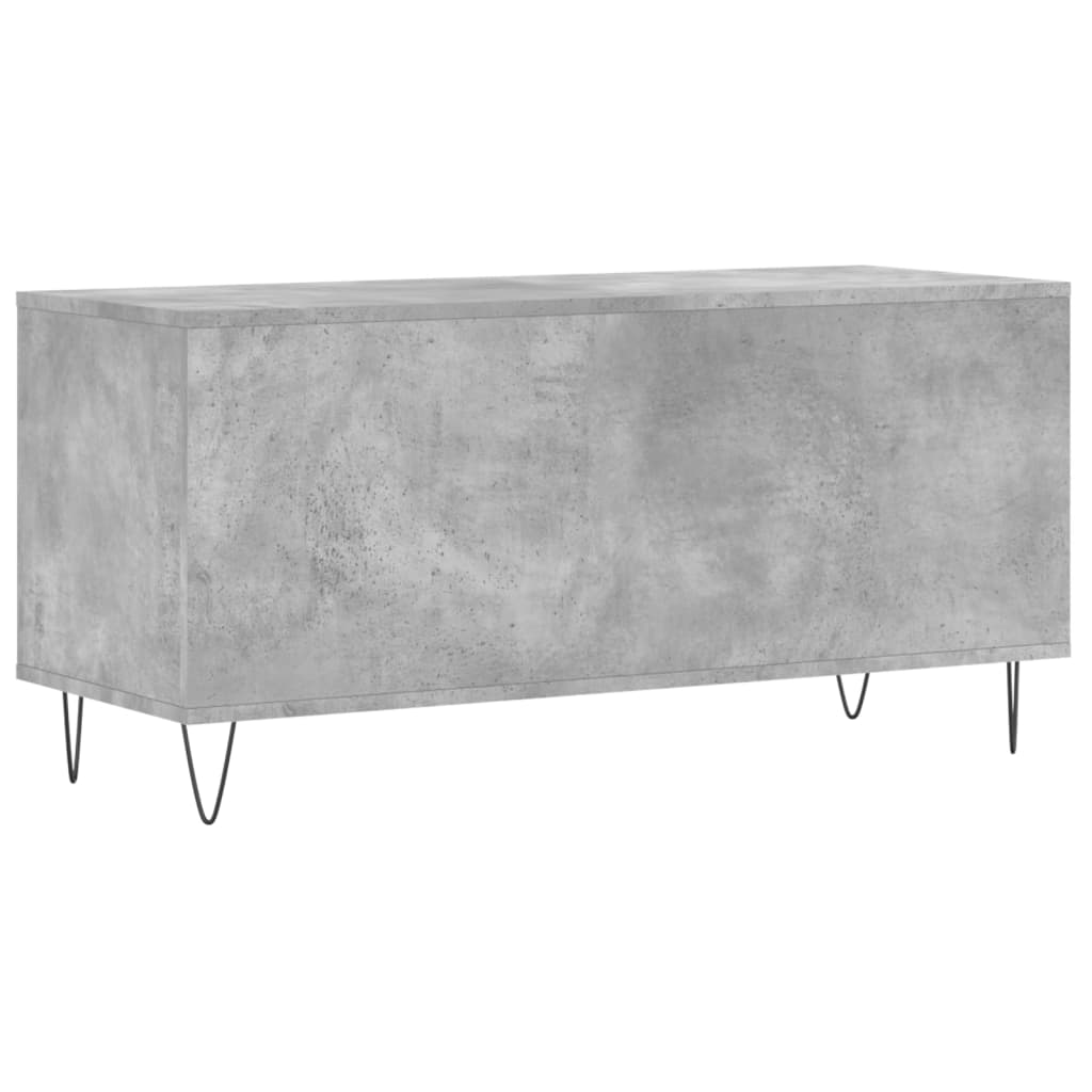 vidaXL Dulap pentru discuri gri beton, 100x38x48 cm, lemn prelucrat