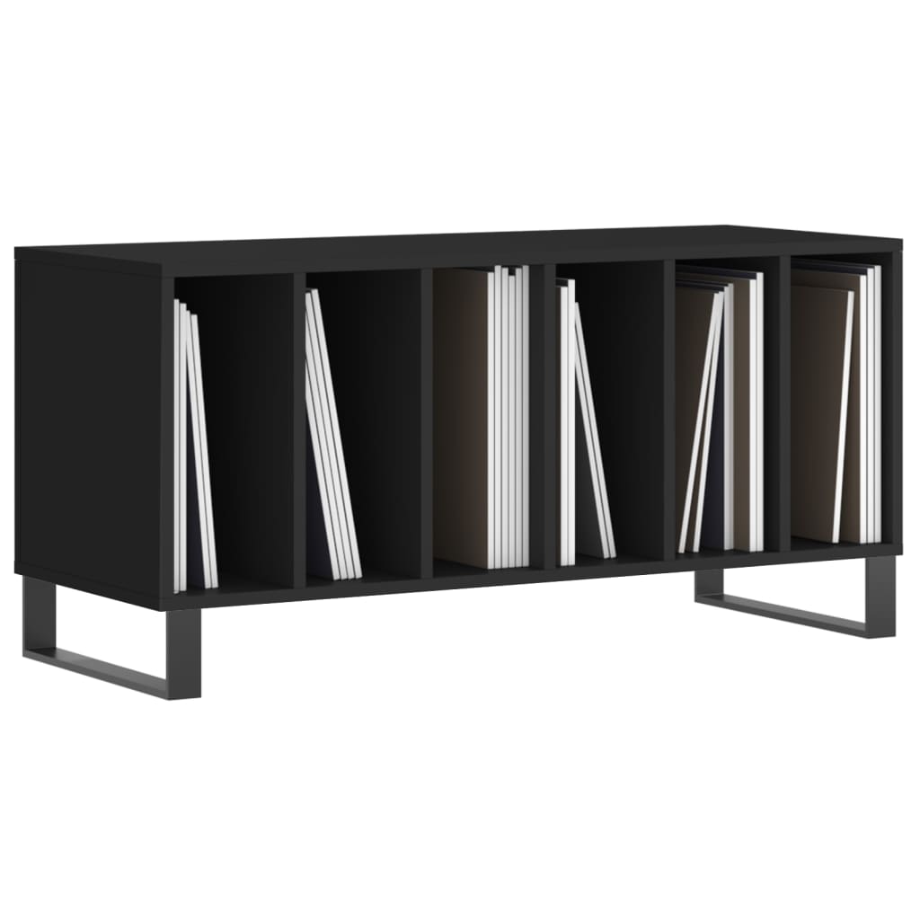 vidaXL Comodă discuri, negru, 100x38x48 cm, lemn prelucrat vidaXL Comodă discuri, negru, 100x38x48 cm, lemn prelucrat
