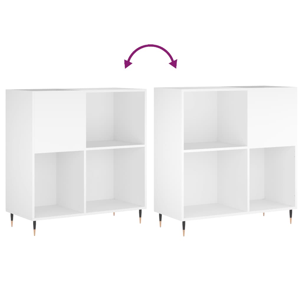 vidaXL Dulap pentru discuri, alb, 84,5x38x89 cm, lemn compozit