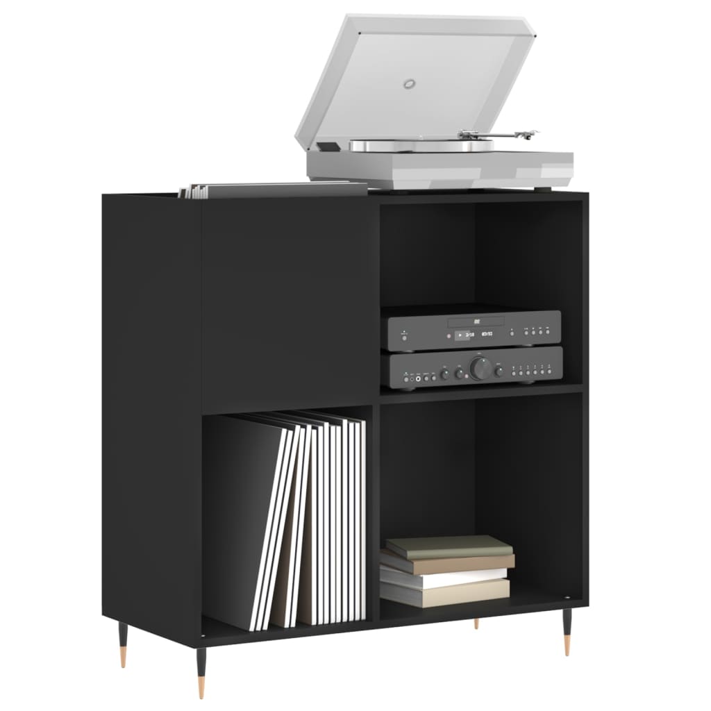 vidaXL Dulap pentru discuri negru 84,5x38x89 cm lemn compozit vidaXL Dulap pentru discuri negru 84,5x38x89 cm lemn compozit