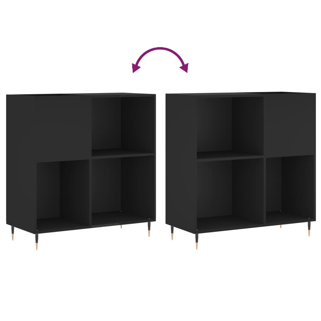 vidaXL Dulap pentru discuri negru 84,5x38x89 cm lemn compozit vidaXL Dulap pentru discuri negru 84,5x38x89 cm lemn compozit