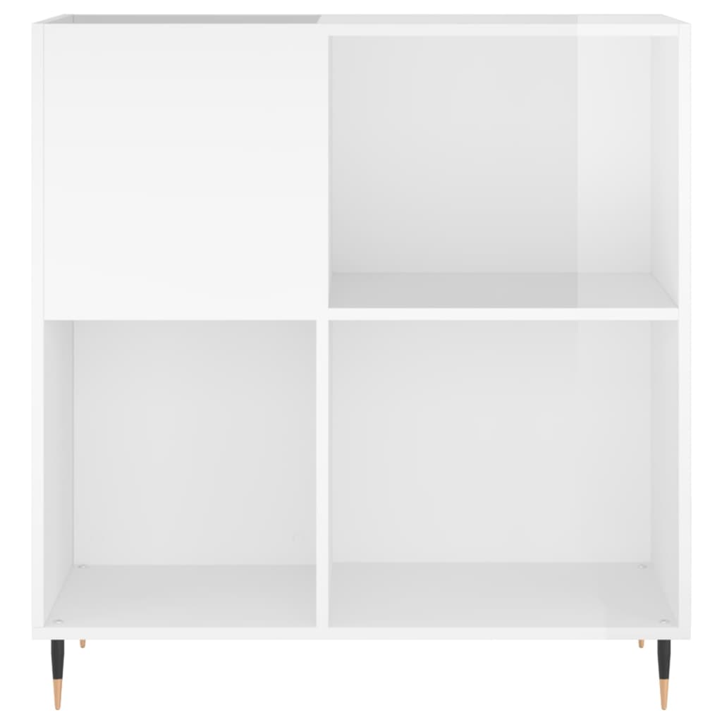 vidaXL Dulap de discuri alb extralucios 84,5x38x89 cm lemn compozit vidaXL Dulap de discuri alb extralucios 84,5x38x89 cm lemn compozit