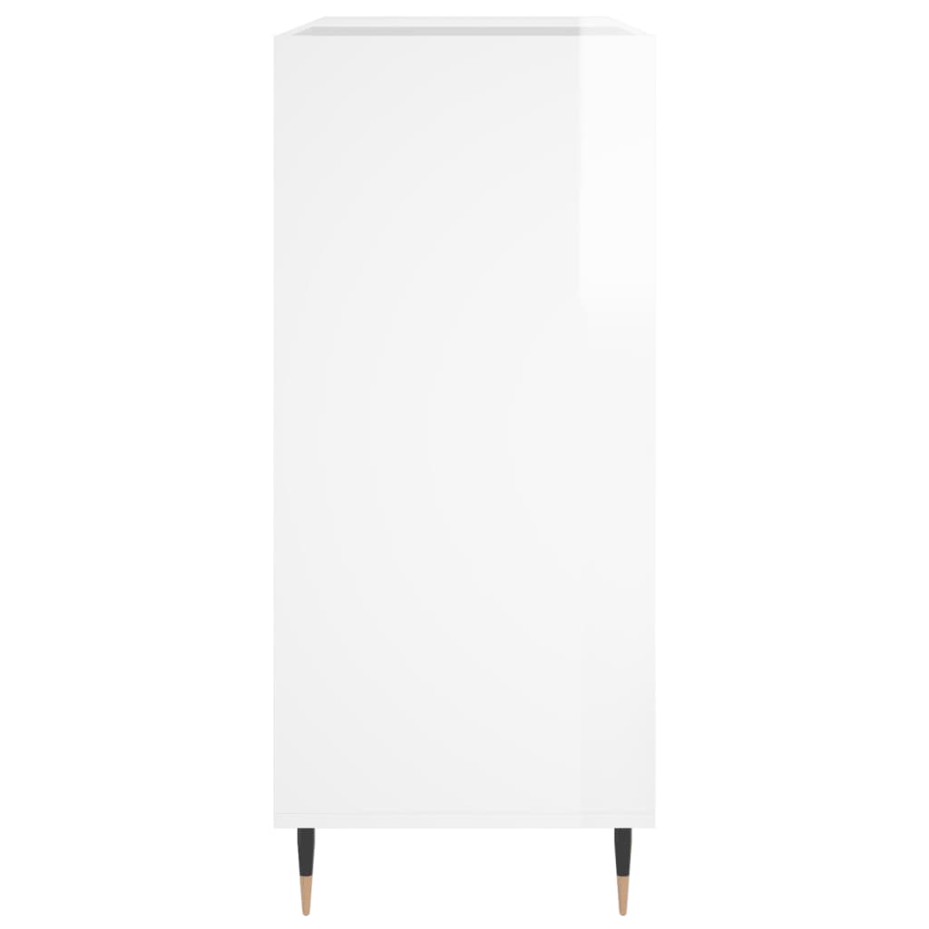 vidaXL Dulap de discuri alb extralucios 84,5x38x89 cm lemn compozit vidaXL Dulap de discuri alb extralucios 84,5x38x89 cm lemn compozit