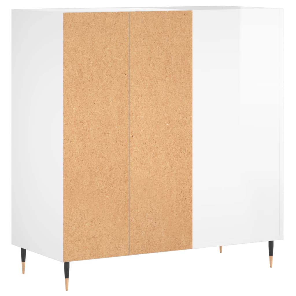 vidaXL Dulap de discuri alb extralucios 84,5x38x89 cm lemn compozit vidaXL Dulap de discuri alb extralucios 84,5x38x89 cm lemn compozit