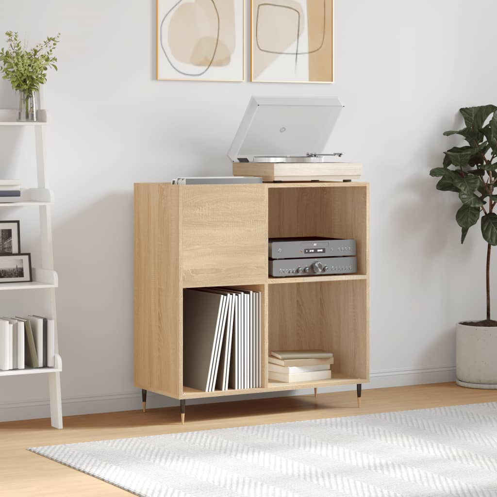 vidaXL Dulap pentru discuri stejar sonoma 84,5x38x89 cm lemn compozit vidaXL Dulap pentru discuri stejar sonoma 84,5x38x89 cm lemn compozit