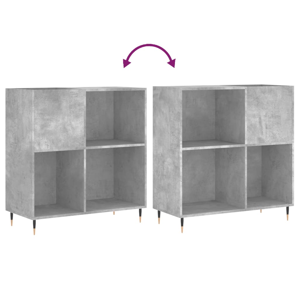 vidaXL Dulap pentru discuri gri beton 84,5x38x89 cm lemn compozit vidaXL Dulap pentru discuri gri beton 84,5x38x89 cm lemn compozit