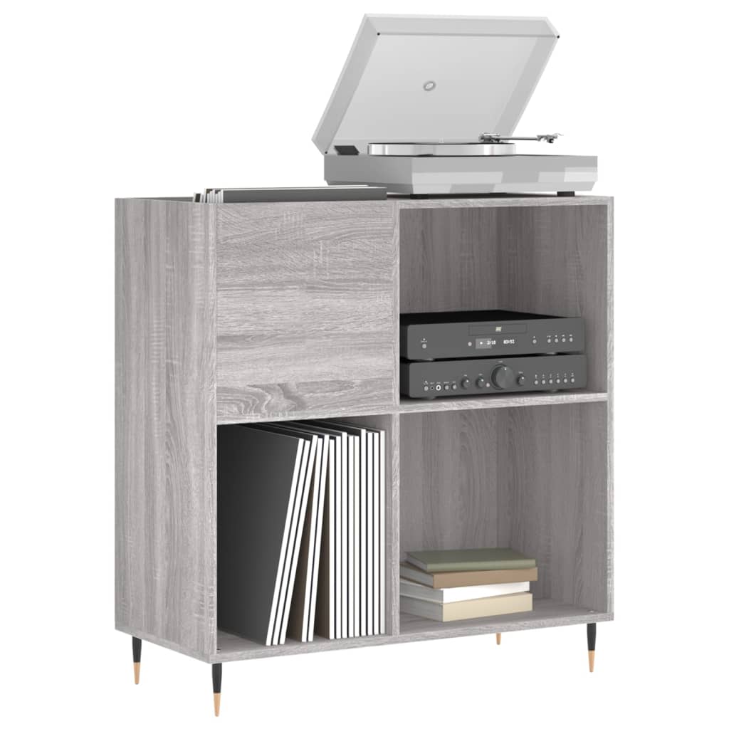 vidaXL Dulap pentru discuri gri sonoma 84,5x38x89 cm lemn compozit vidaXL Dulap pentru discuri gri sonoma 84,5x38x89 cm lemn compozit