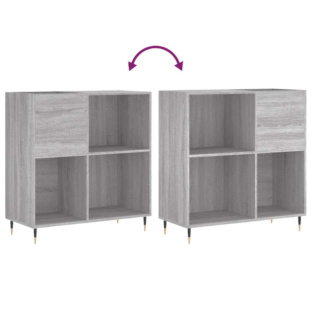 vidaXL Dulap pentru discuri gri sonoma 84,5x38x89 cm lemn compozit vidaXL Dulap pentru discuri gri sonoma 84,5x38x89 cm lemn compozit