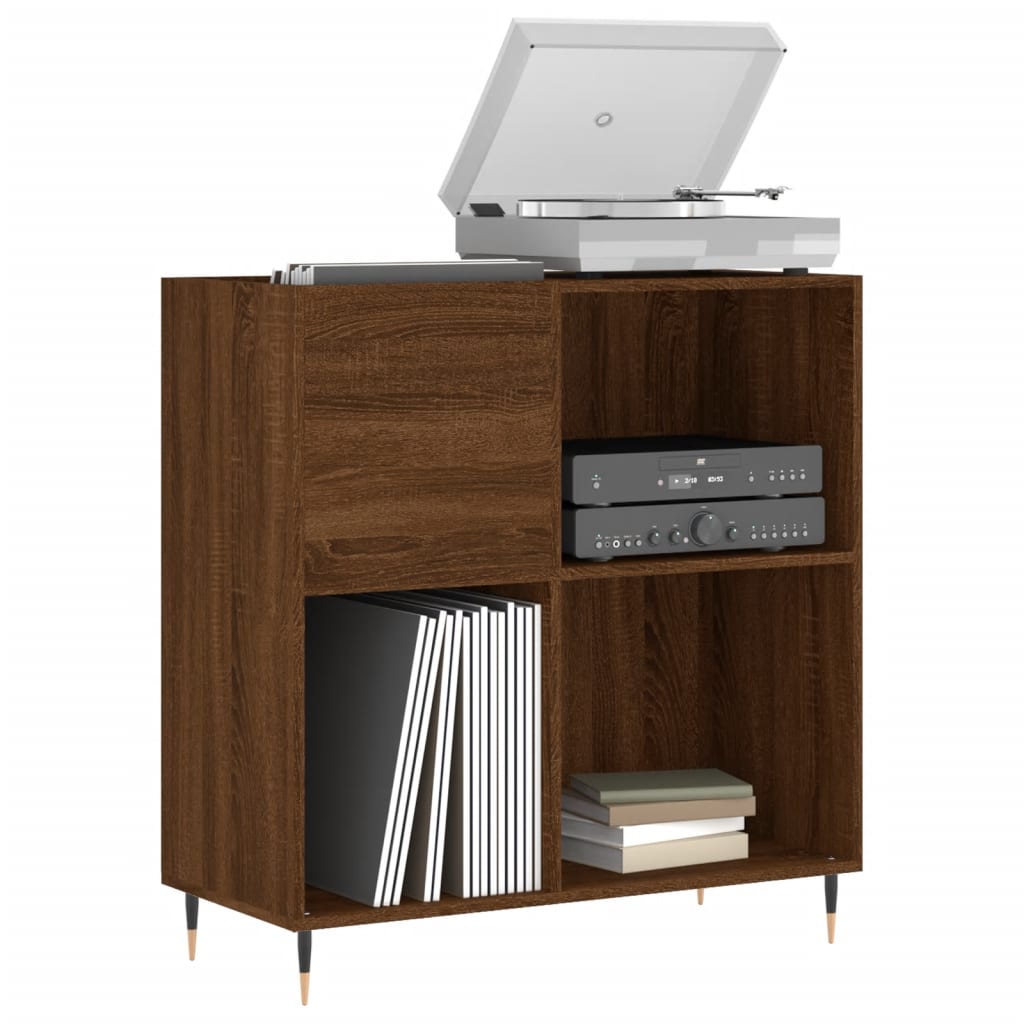 vidaXL Dulap pentru discuri stejar maro 84,5x38x89 cm lemn compozit vidaXL Dulap pentru discuri stejar maro 84,5x38x89 cm lemn compozit
