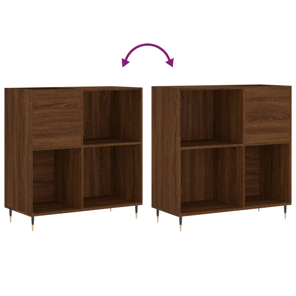vidaXL Dulap pentru discuri stejar maro 84,5x38x89 cm lemn compozit vidaXL Dulap pentru discuri stejar maro 84,5x38x89 cm lemn compozit