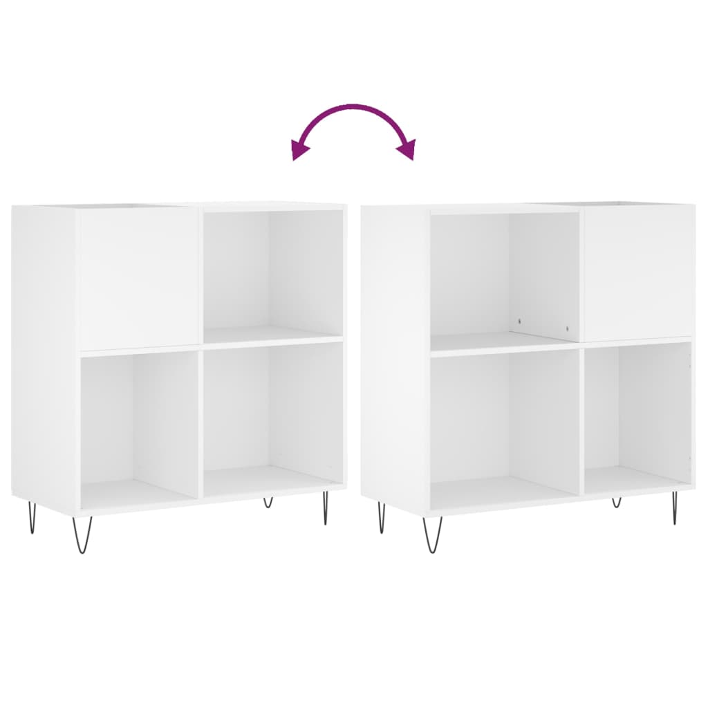 vidaXL Dulap pentru discuri, alb, 84,5x38x89 cm, lemn compozit