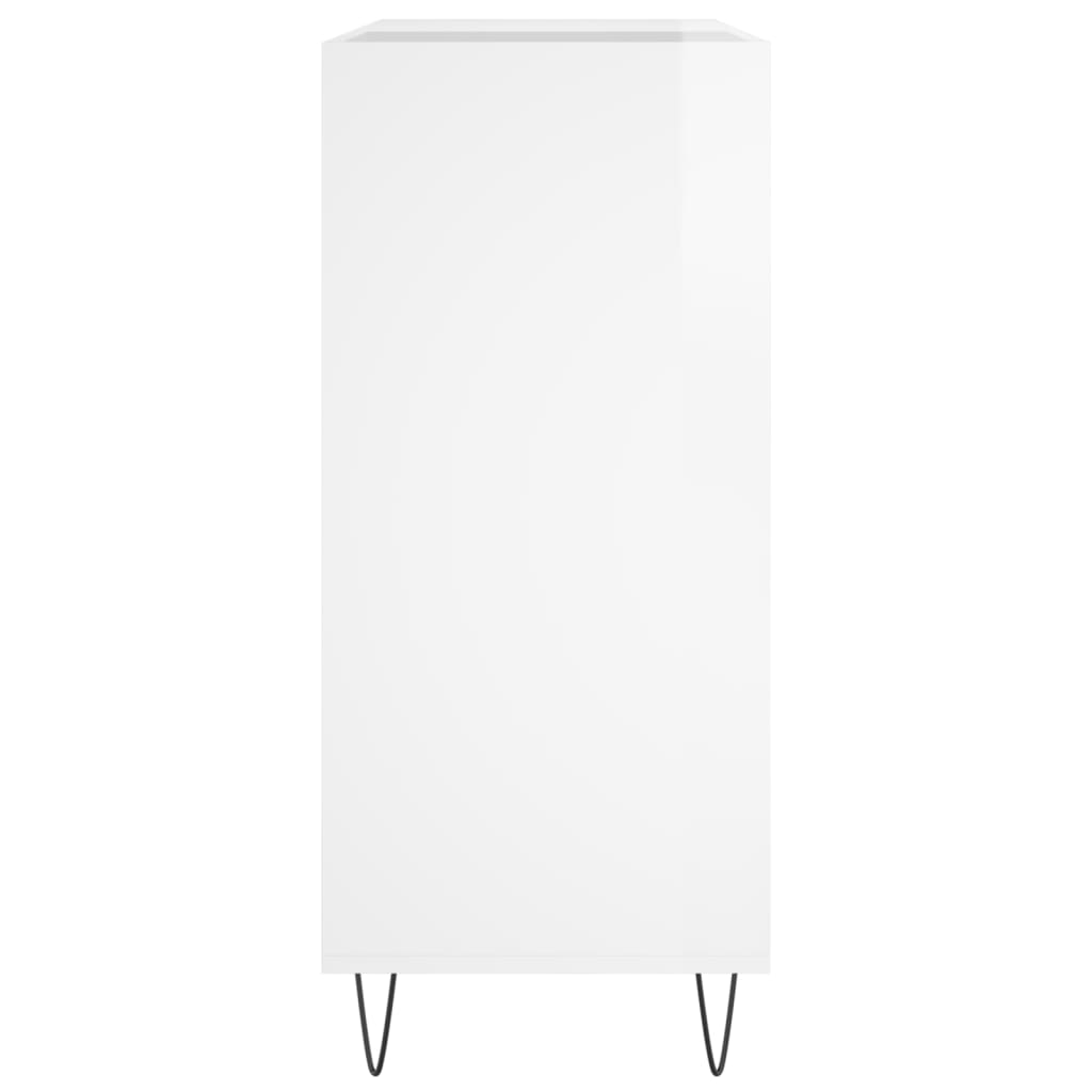 vidaXL Dulap de discuri alb extralucios 84,5x38x89 cm lemn compozit