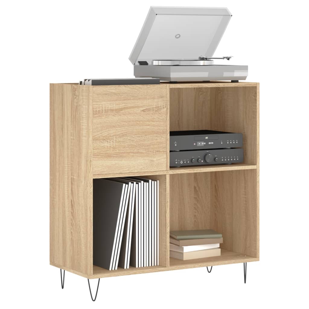 vidaXL Dulap pentru discuri stejar sonoma 84,5x38x89 cm lemn compozit vidaXL Dulap pentru discuri stejar sonoma 84,5x38x89 cm lemn compozit