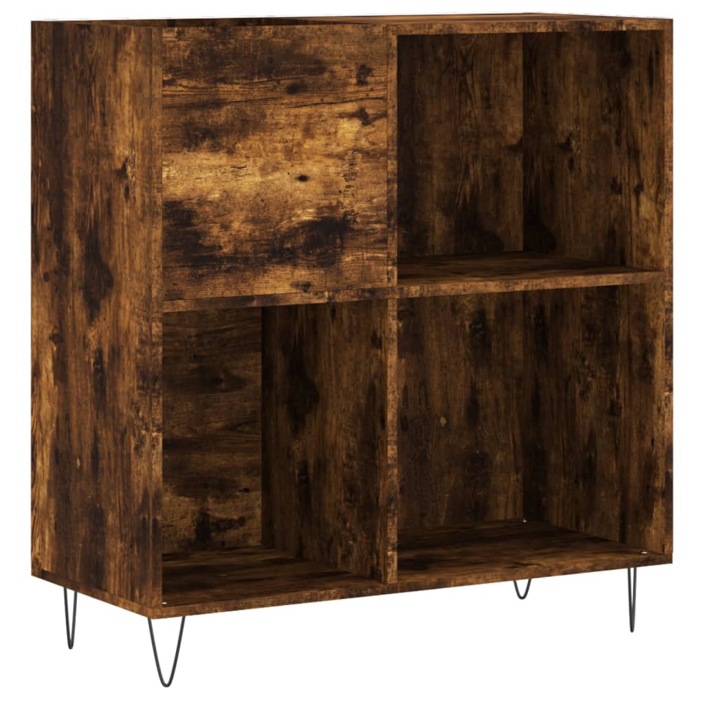 vidaXL Dulap pentru discuri stejar fumuriu 84,5x38x89 cm lemn compozit