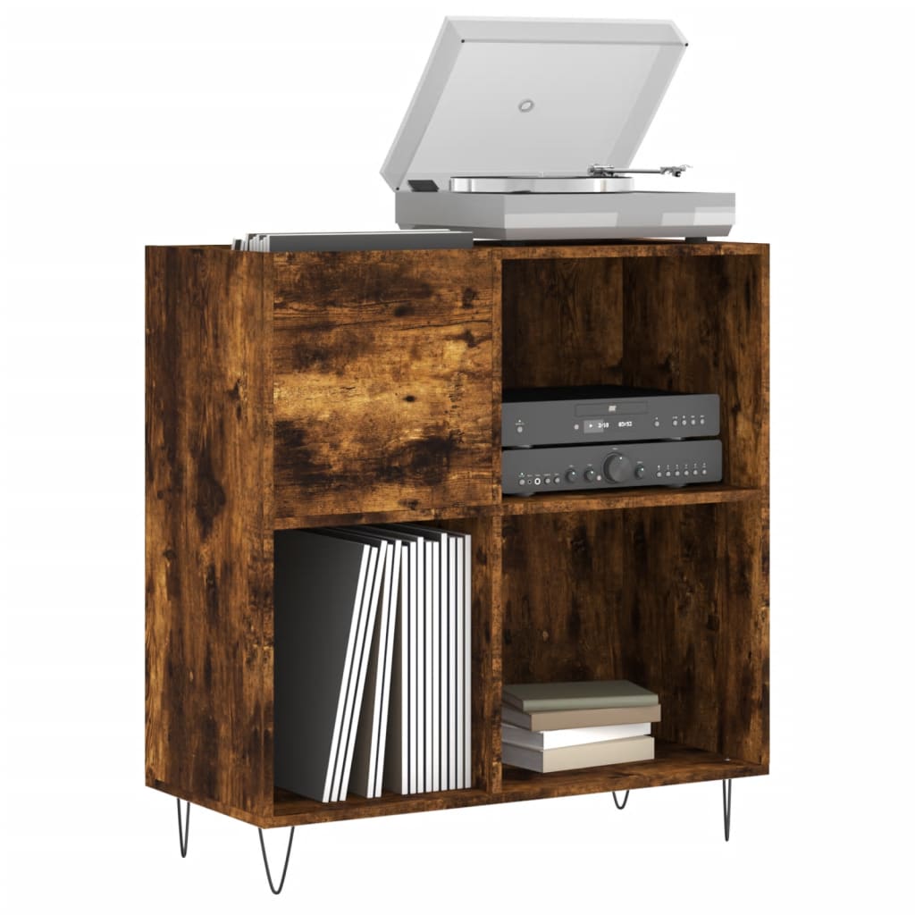 vidaXL Dulap pentru discuri stejar fumuriu 84,5x38x89 cm lemn compozit