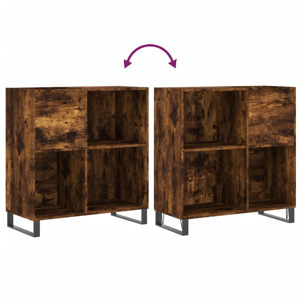 vidaXL Dulap pentru discuri stejar fumuriu 84,5x38x89 cm lemn compozit
