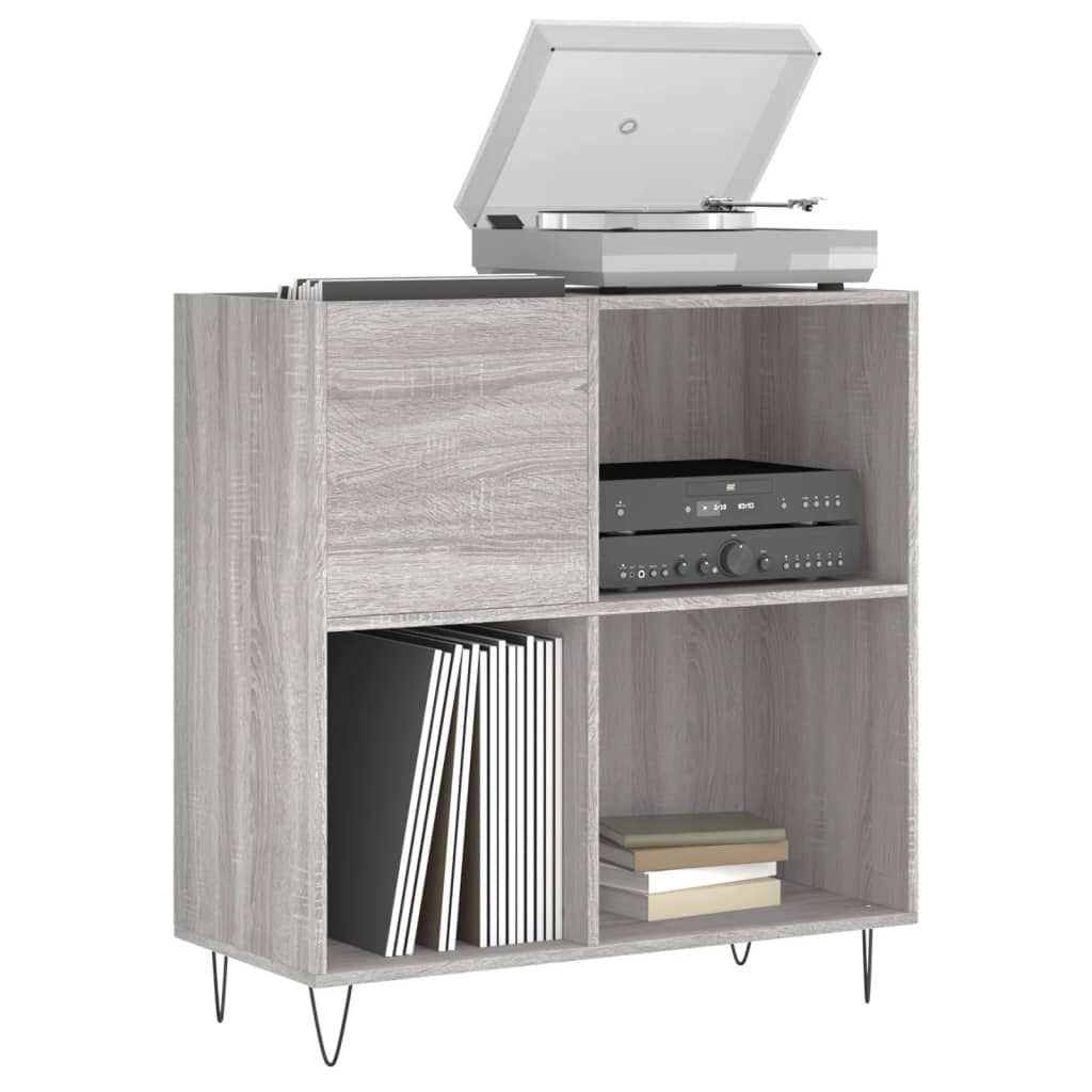 vidaXL Dulap pentru discuri gri sonoma 84,5x38x89 cm lemn compozit vidaXL Dulap pentru discuri gri sonoma 84,5x38x89 cm lemn compozit