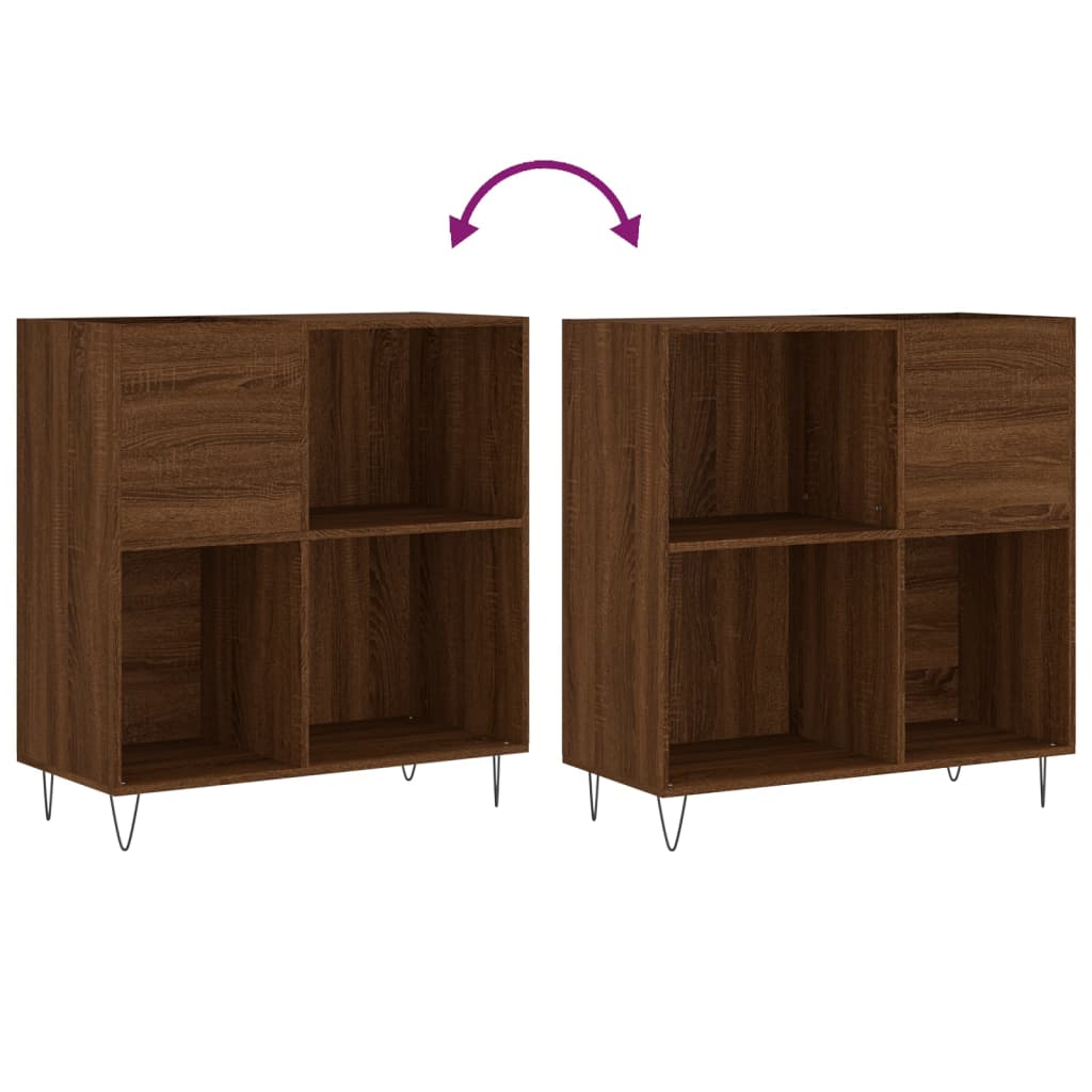 vidaXL Dulap pentru discuri stejar maro 84,5x38x89 cm lemn compozit vidaXL Dulap pentru discuri stejar maro 84,5x38x89 cm lemn compozit