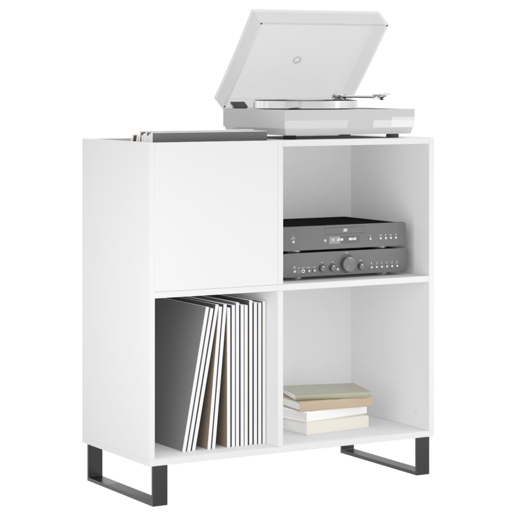 vidaXL Dulap pentru discuri, alb, 84,5x38x89 cm, lemn compozit