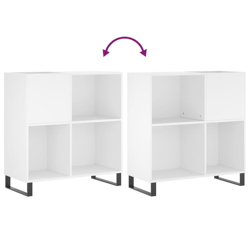 vidaXL Dulap pentru discuri, alb, 84,5x38x89 cm, lemn compozit