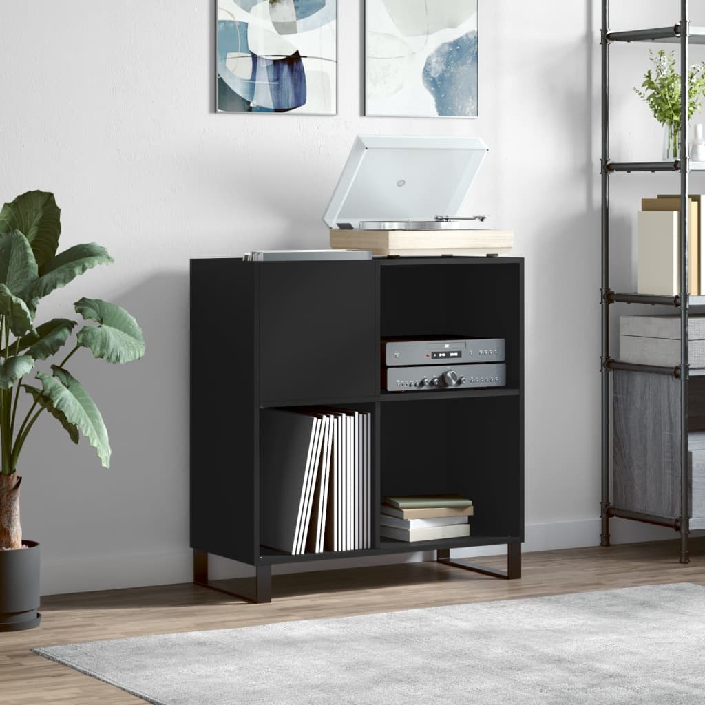 vidaXL Dulap pentru discuri negru 84,5x38x89 cm lemn compozit vidaXL Dulap pentru discuri negru 84,5x38x89 cm lemn compozit