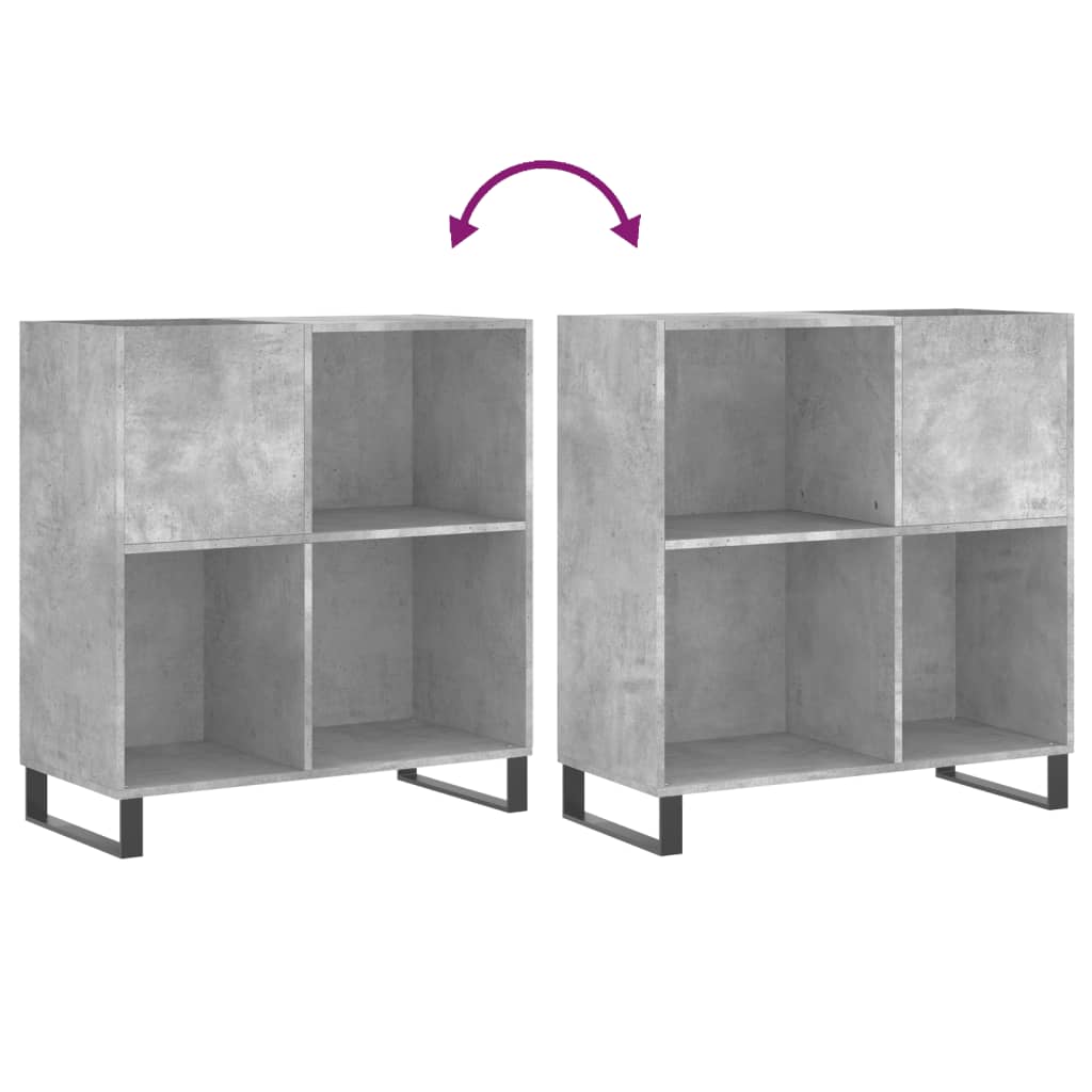 vidaXL Dulap pentru discuri gri beton 84,5x38x89 cm lemn compozit vidaXL Dulap pentru discuri gri beton 84,5x38x89 cm lemn compozit