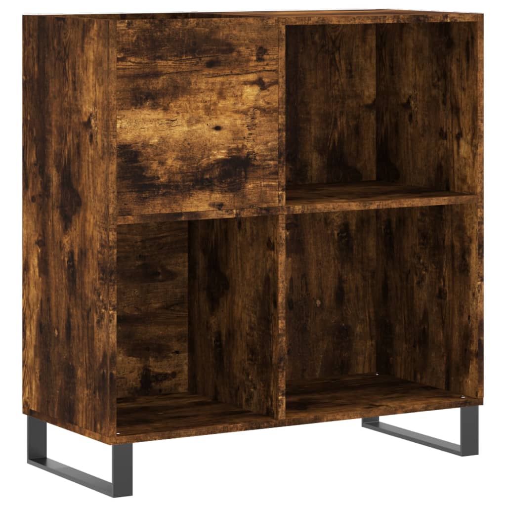 vidaXL Dulap pentru discuri stejar fumuriu 84,5x38x89 cm lemn compozit vidaXL Dulap pentru discuri stejar fumuriu 84,5x38x89 cm lemn compozit