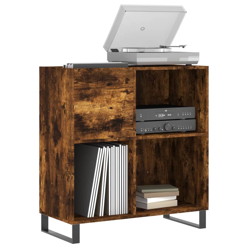 vidaXL Dulap pentru discuri stejar fumuriu 84,5x38x89 cm lemn compozit vidaXL Dulap pentru discuri stejar fumuriu 84,5x38x89 cm lemn compozit