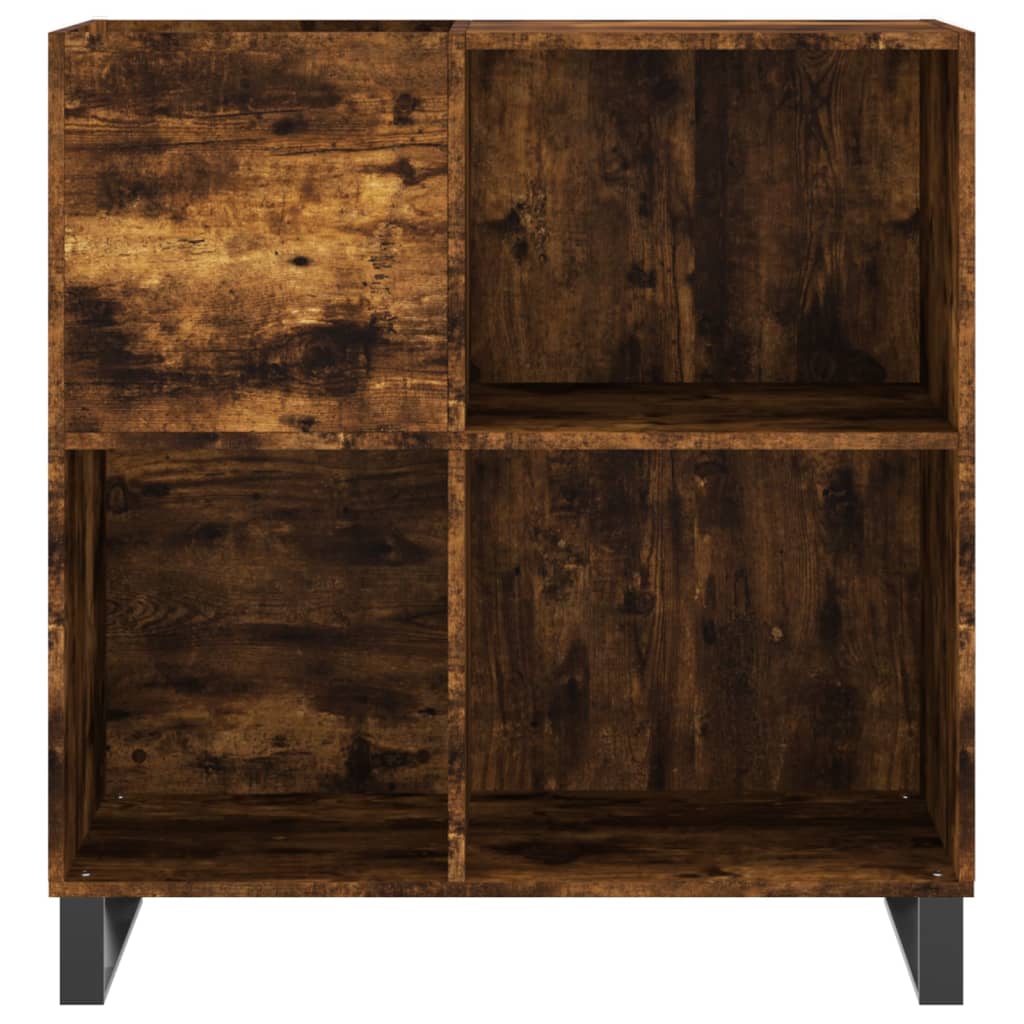 vidaXL Dulap pentru discuri stejar fumuriu 84,5x38x89 cm lemn compozit vidaXL Dulap pentru discuri stejar fumuriu 84,5x38x89 cm lemn compozit