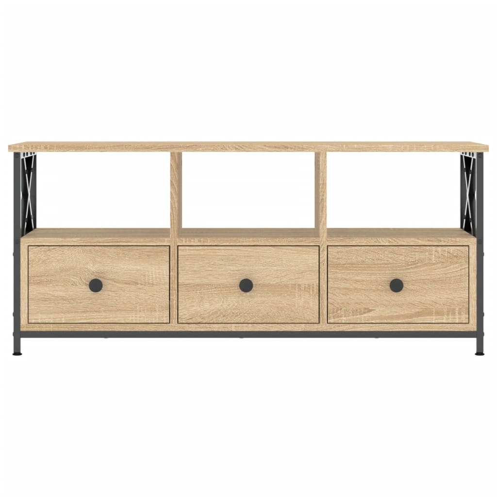vidaXL Comodă TV, stejar sonoma, 102x33x45 cm, lemn prelucrat & fier vidaXL Comodă TV, stejar sonoma, 102x33x45 cm, lemn prelucrat & fier